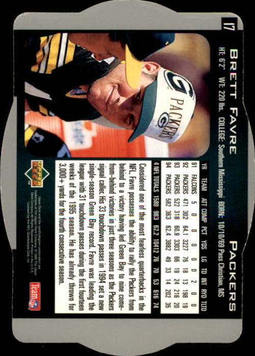 1996 SPx #17 Brett Favre back image