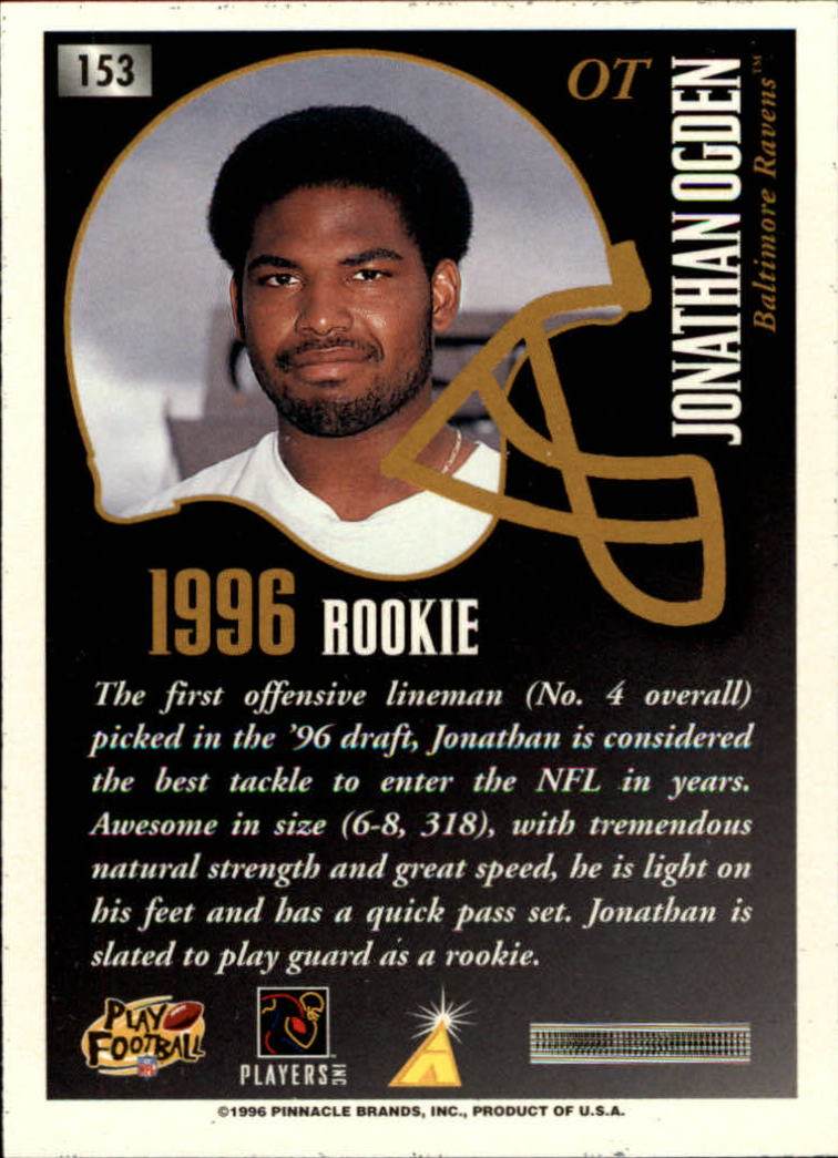 JONATHAN OGDEN RC 1996 Sp #4 Football Card - Baltimore Ravens