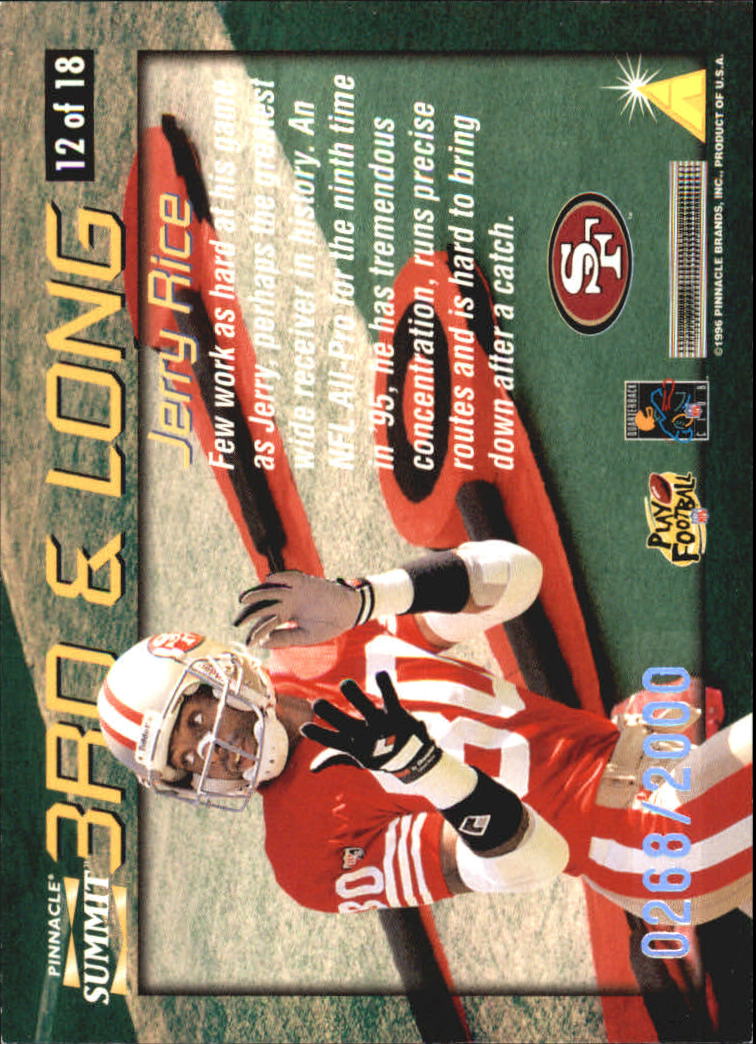 1996 Summit Third and Long #12 Jerry Rice back image