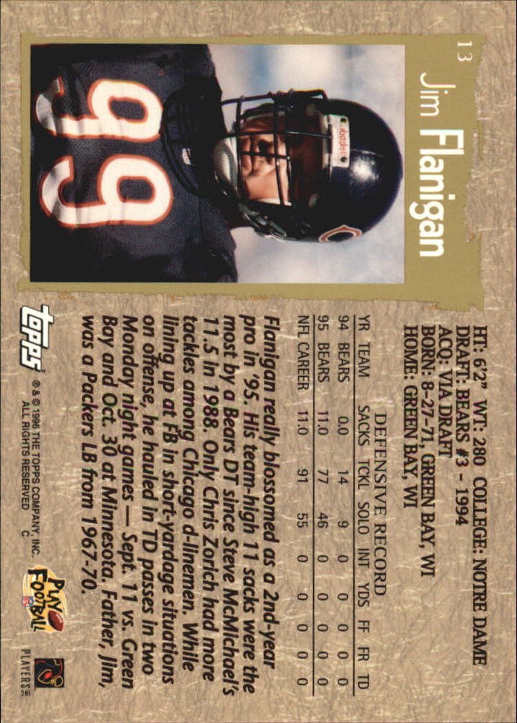 B0473- 1996 Topps Football Card #s 1-250 +Rookies -You Pick - 15+ FREE SHIP - Picture 25 of 439