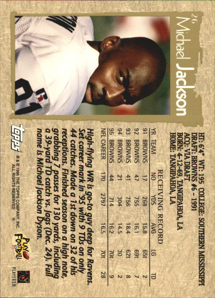 B0473- 1996 Topps Football Card #s 1-250 +Rookies -You Pick - 15+ FREE SHIP - Picture 49 of 439