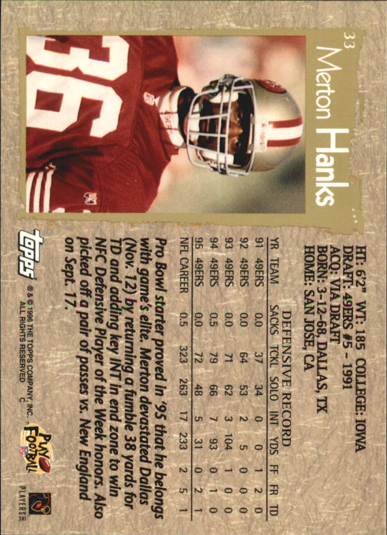 B0473- 1996 Topps Football Card #s 1-250 +Rookies -You Pick - 15+ FREE SHIP - Picture 63 of 439