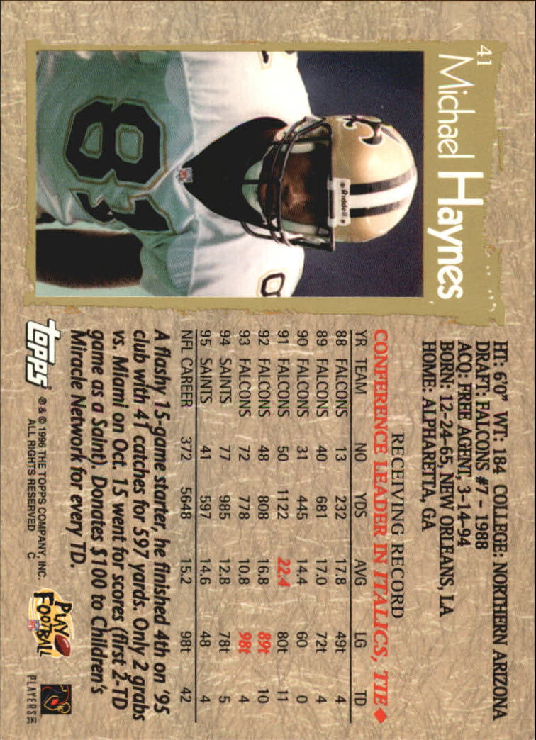B0473- 1996 Topps Football Card #s 1-250 +Rookies -You Pick - 15+ FREE SHIP - Picture 77 of 439
