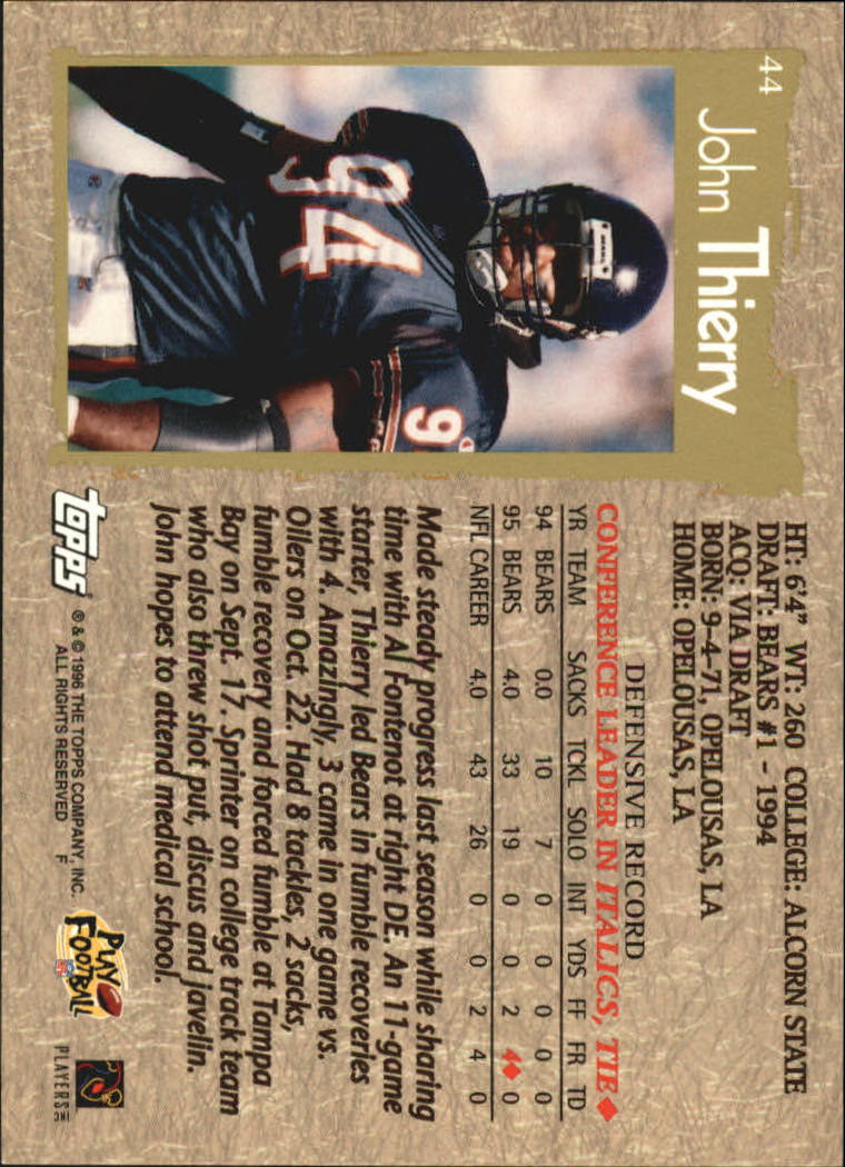 B0473- 1996 Topps Football Card #s 1-250 +Rookies -You Pick - 15+ FREE SHIP - Picture 83 of 439