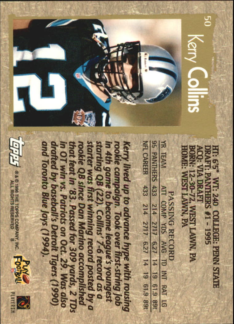 B0473- 1996 Topps Football Card #s 1-250 +Rookies -You Pick - 15+ FREE SHIP - Picture 95 of 439