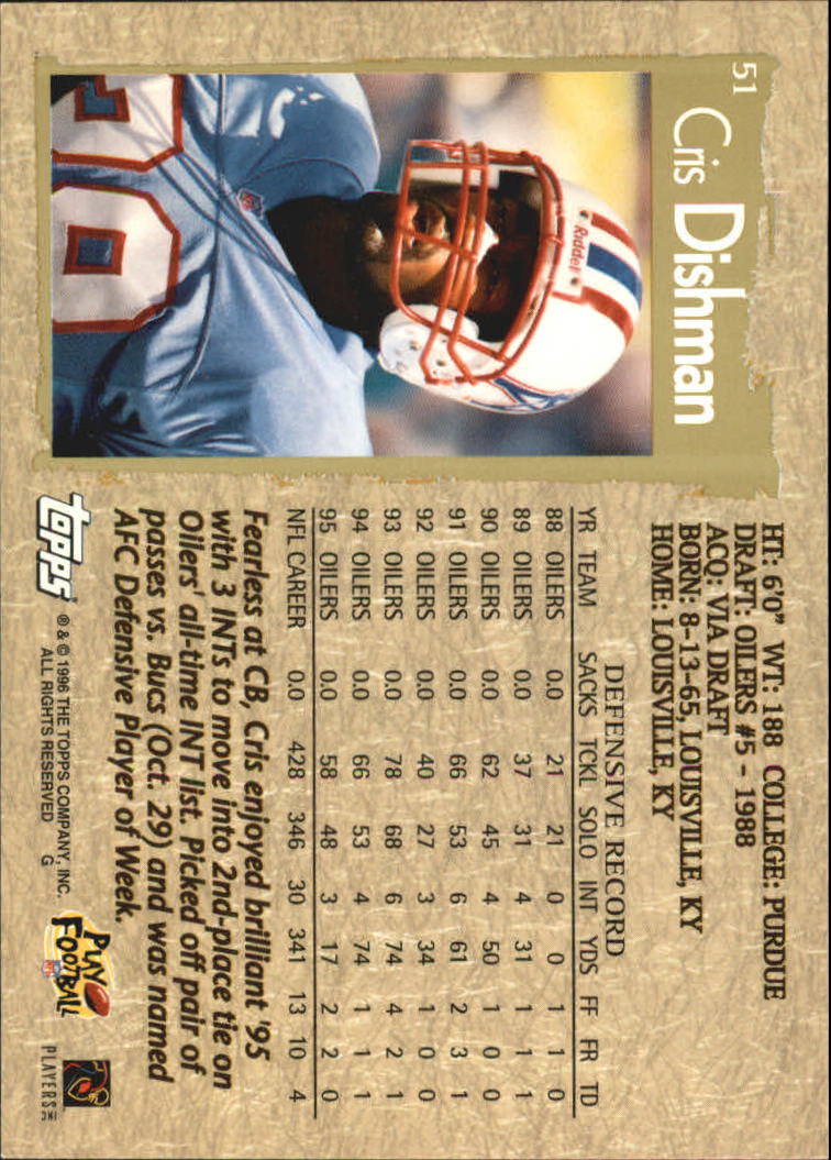 B0473- 1996 Topps Football Card #s 1-250 +Rookies -You Pick - 15+ FREE SHIP - Picture 97 of 439