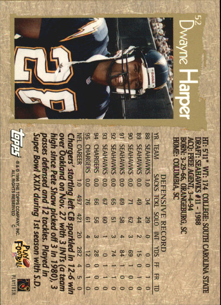 B0473- 1996 Topps Football Card #s 1-250 +Rookies -You Pick - 15+ FREE SHIP - Picture 99 of 439