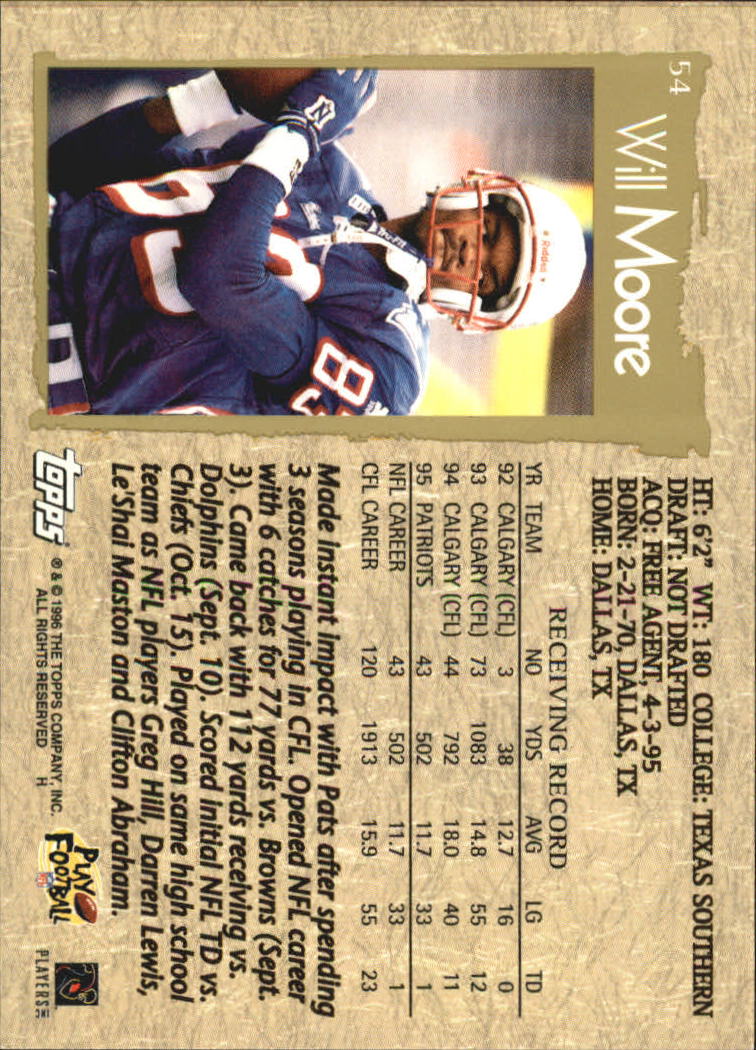 B0473- 1996 Topps Football Card #s 1-250 +Rookies -You Pick - 15+ FREE SHIP - Picture 103 of 439