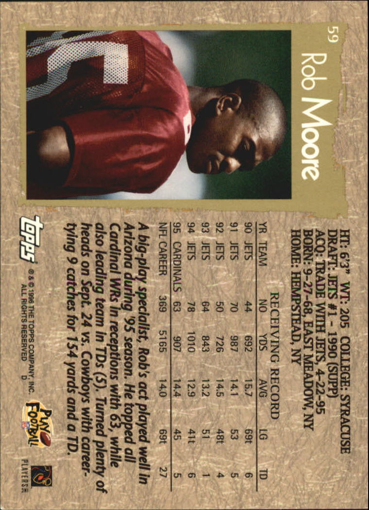 B0473- 1996 Topps Football Card #s 1-250 +Rookies -You Pick - 15+ FREE SHIP - Picture 111 of 439