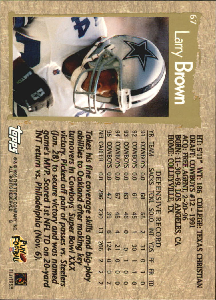 B0473- 1996 Topps Football Card #s 1-250 +Rookies -You Pick - 15+ FREE SHIP - Picture 123 of 439