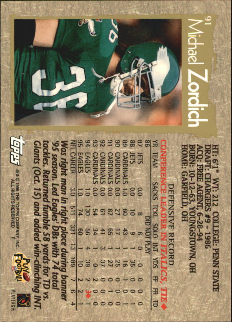 B0473- 1996 Topps Football Card #s 1-250 +Rookies -You Pick - 15+ FREE SHIP - Picture 171 of 439