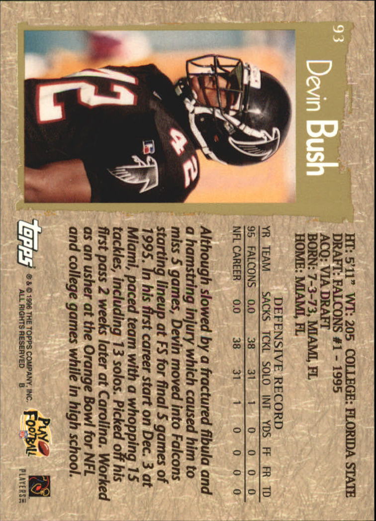 B0473- 1996 Topps Football Card #s 1-250 +Rookies -You Pick - 15+ FREE SHIP - Picture 175 of 439