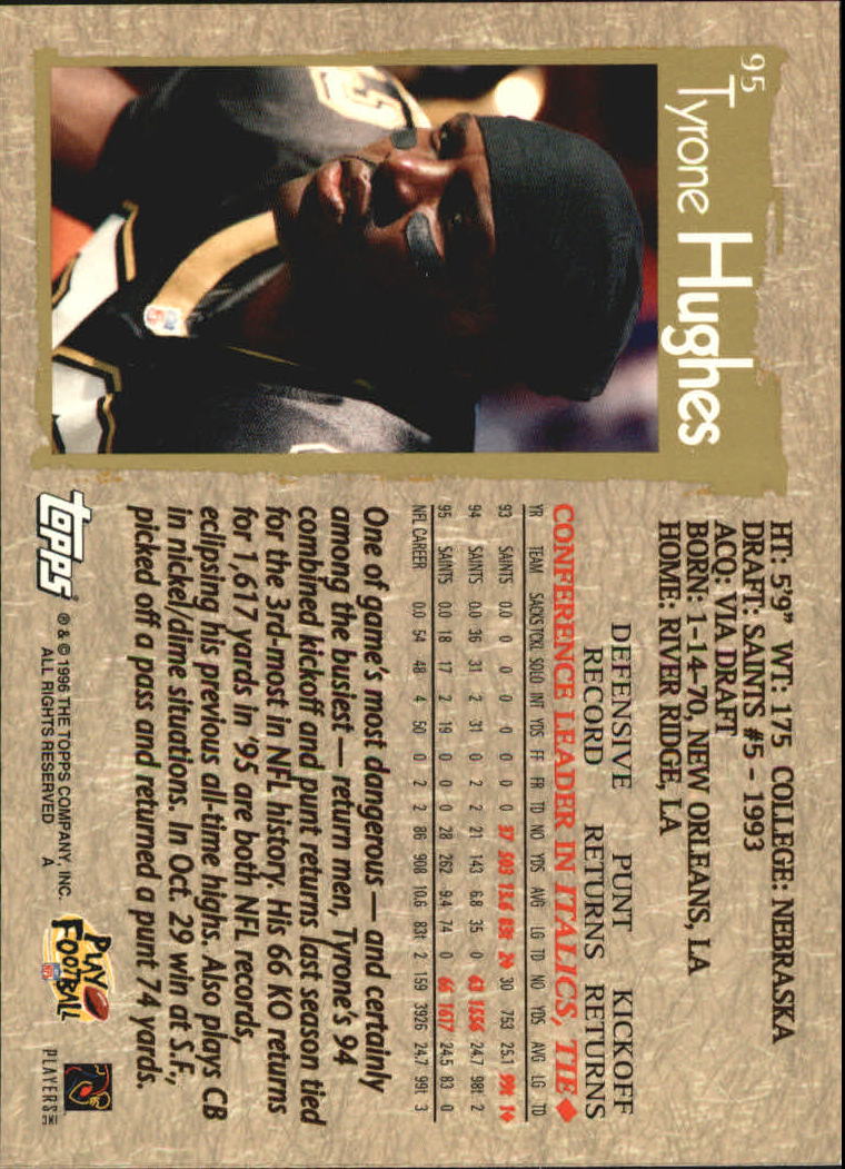 B0473- 1996 Topps Football Card #s 1-250 +Rookies -You Pick - 15+ FREE SHIP - Picture 179 of 439