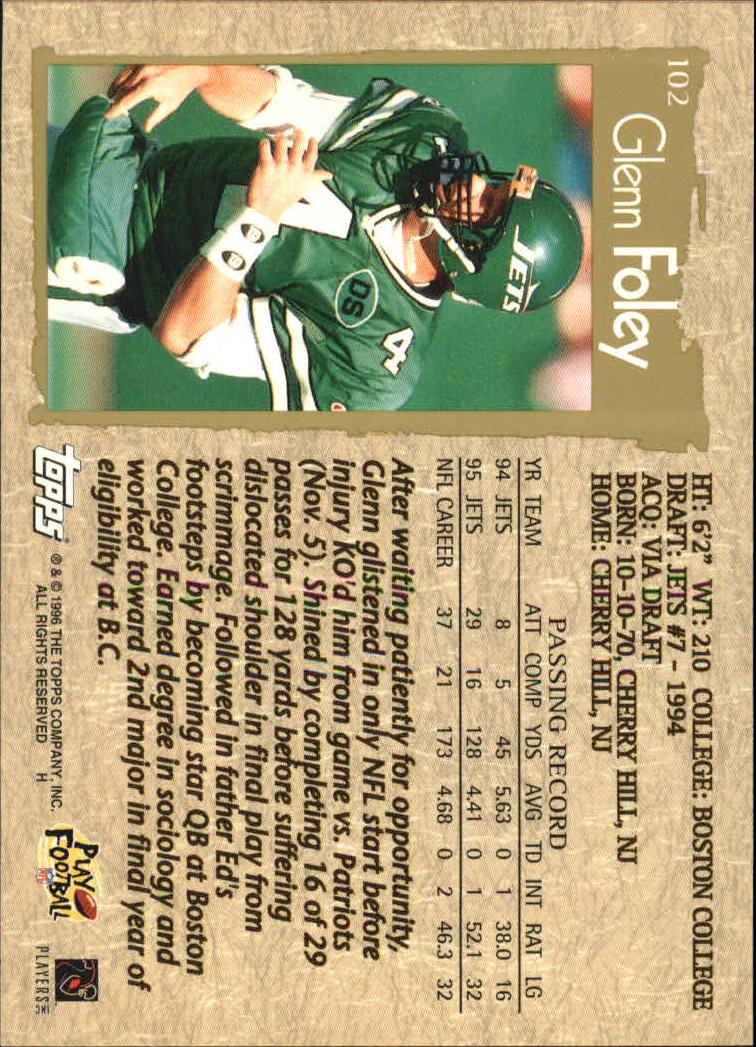 B0473- 1996 Topps Football Card #s 1-250 +Rookies -You Pick - 15+ FREE SHIP - Picture 191 of 439