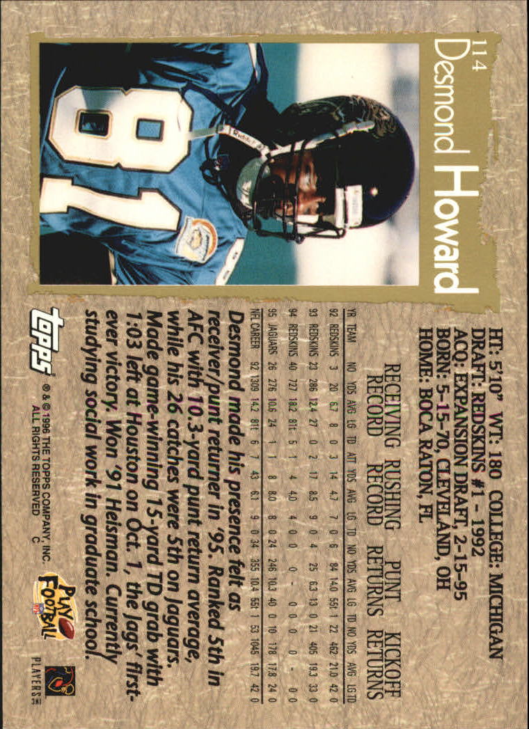 B0473- 1996 Topps Football Card #s 1-250 +Rookies -You Pick - 15+ FREE SHIP - Picture 213 of 439