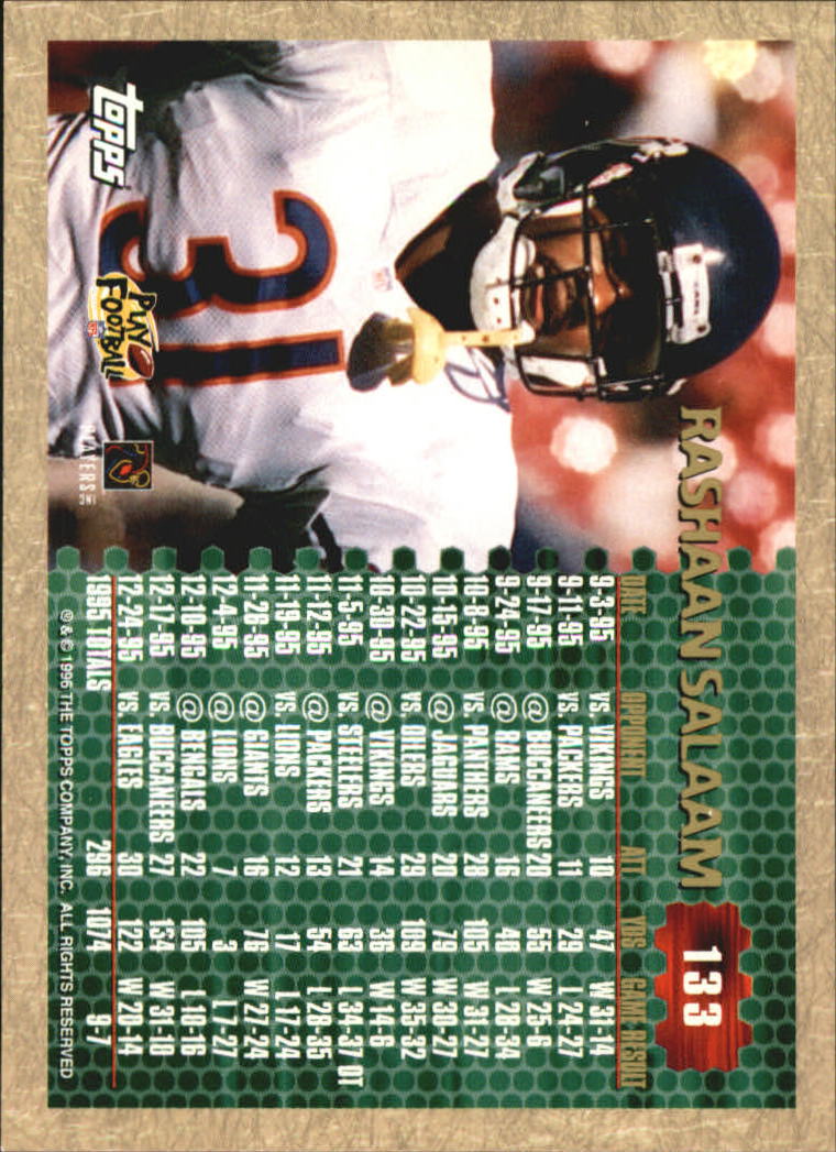 B0473- 1996 Topps Football Card #s 1-250 +Rookies -You Pick - 15+ FREE SHIP - Picture 249 of 439