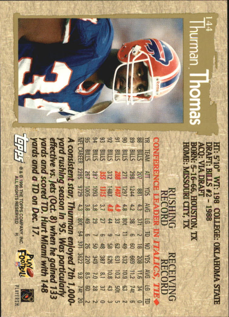 B0473- 1996 Topps Football Card #s 1-250 +Rookies -You Pick - 15+ FREE SHIP - Picture 269 of 439