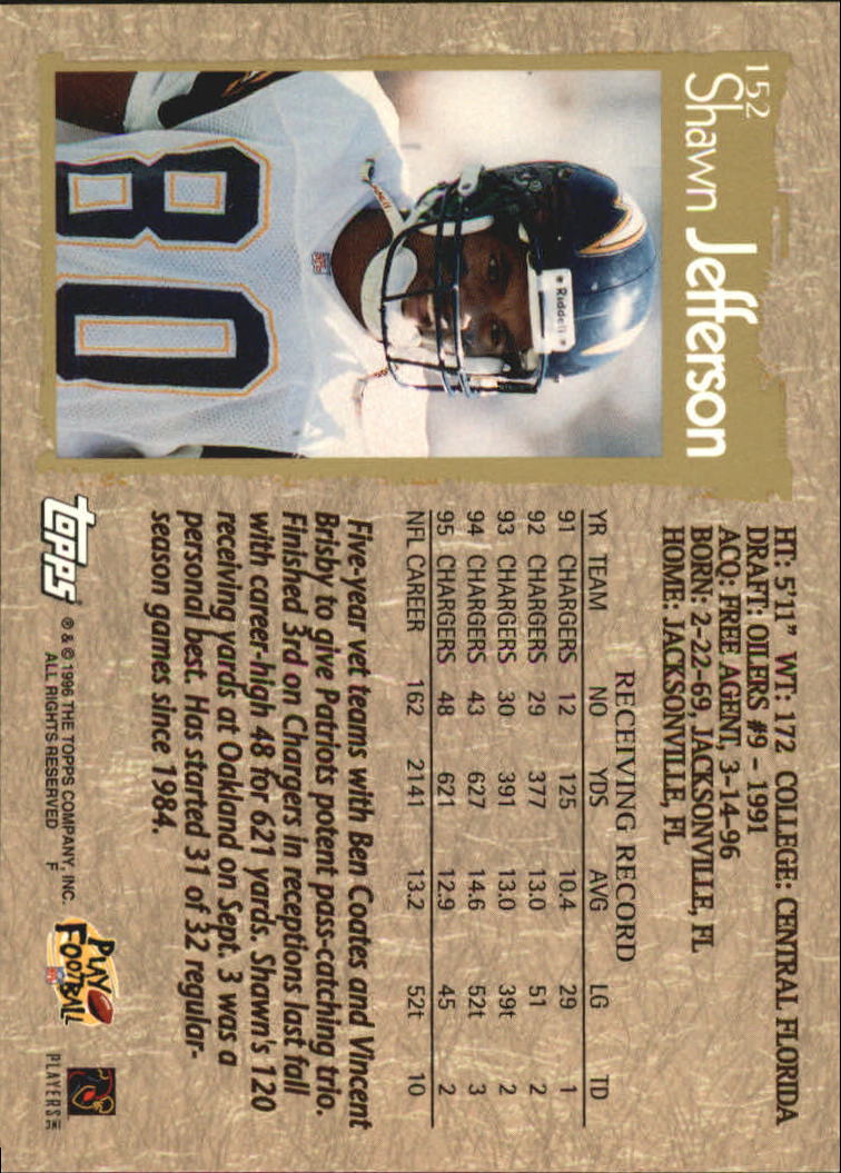 B0473- 1996 Topps Football Card #s 1-250 +Rookies -You Pick - 15+ FREE SHIP - Picture 283 of 439