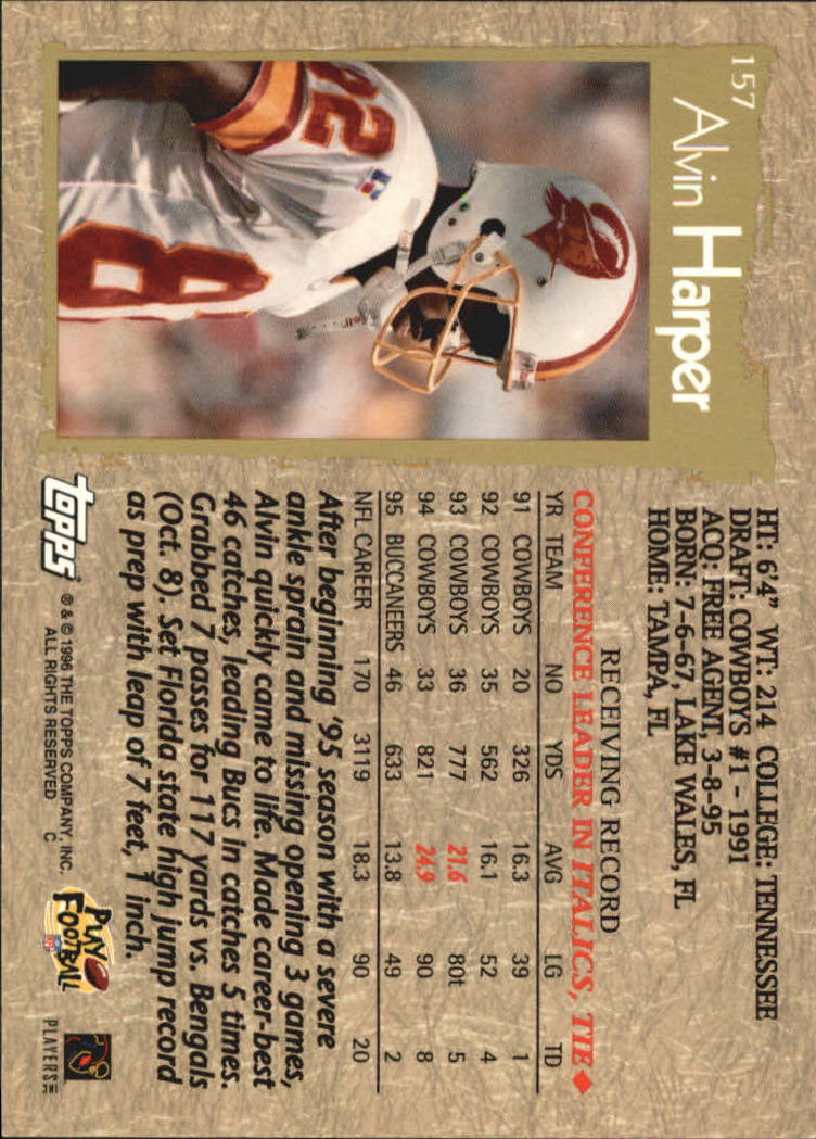 B0473- 1996 Topps Football Card #s 1-250 +Rookies -You Pick - 15+ FREE SHIP - Picture 289 of 439