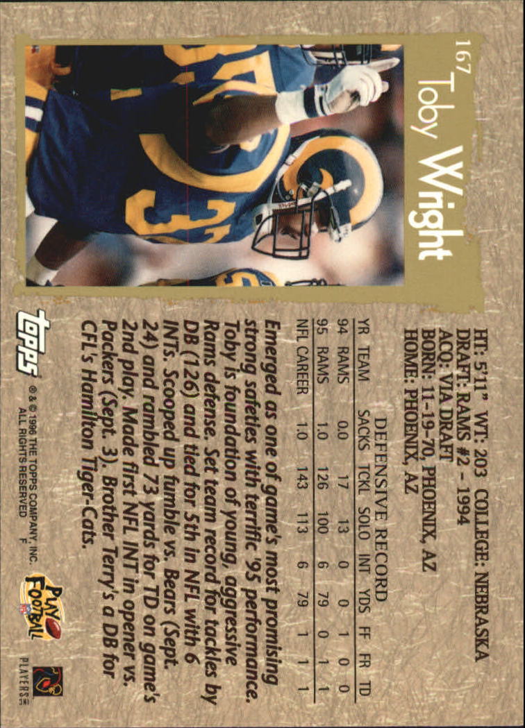 B0473- 1996 Topps Football Card #s 1-250 +Rookies -You Pick - 15+ FREE SHIP - Picture 305 of 439