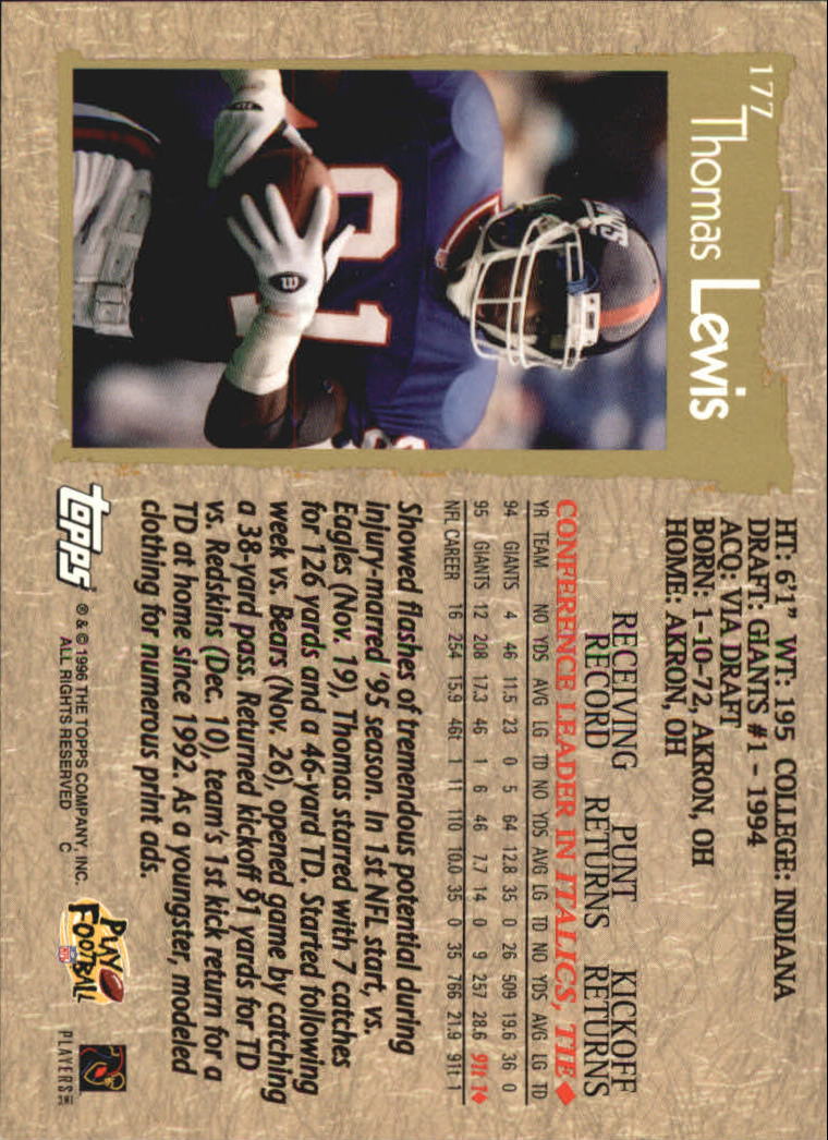 B0473- 1996 Topps Football Card #s 1-250 +Rookies -You Pick - 15+ FREE SHIP - Picture 321 of 439