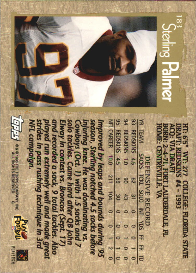 B0473- 1996 Topps Football Card #s 1-250 +Rookies -You Pick - 15+ FREE SHIP - Picture 333 of 439