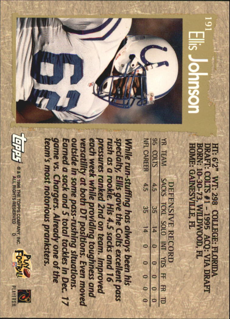 B0473- 1996 Topps Football Card #s 1-250 +Rookies -You Pick - 15+ FREE SHIP - Picture 347 of 439