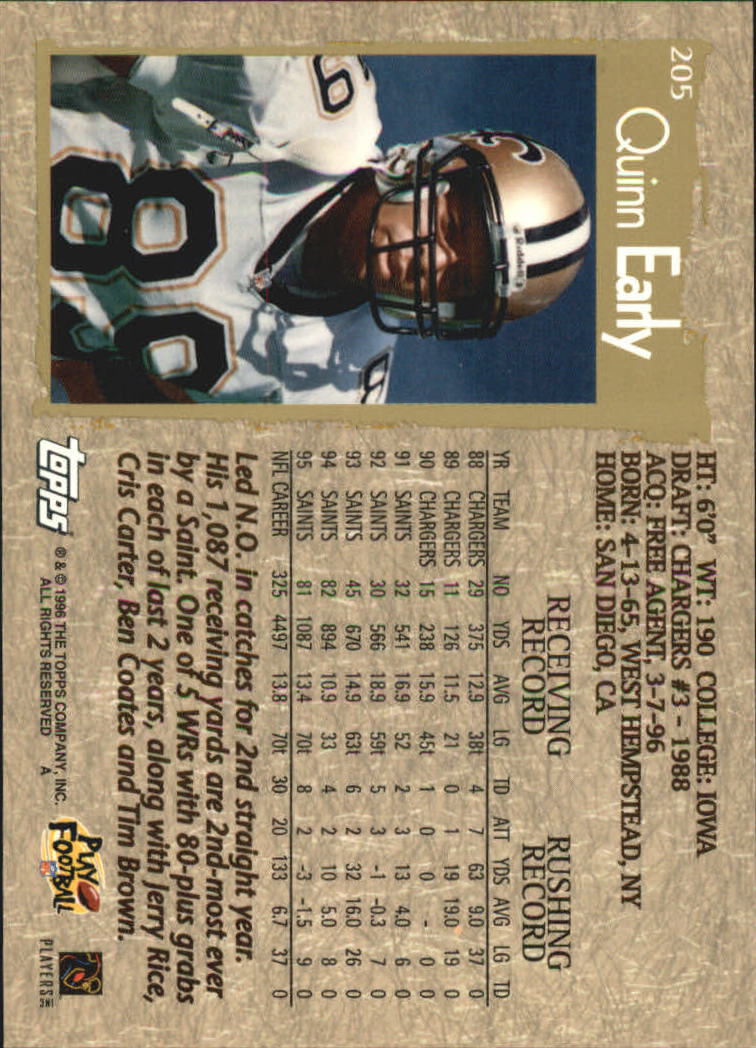 B0473- 1996 Topps Football Card #s 1-250 +Rookies -You Pick - 15+ FREE SHIP - Picture 367 of 439