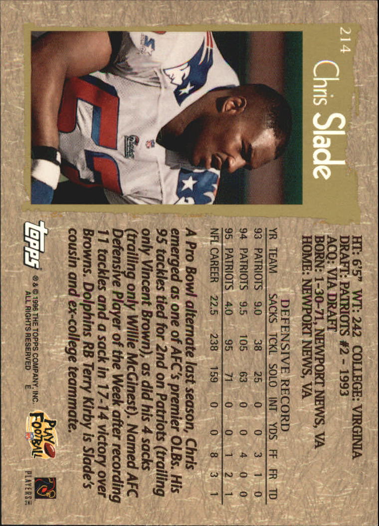 B0473- 1996 Topps Football Card #s 1-250 +Rookies -You Pick - 15+ FREE SHIP - Picture 381 of 439