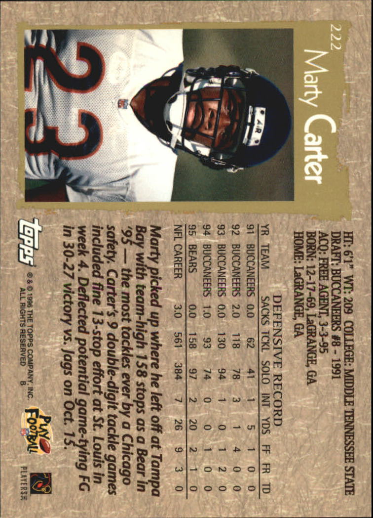 B0473- 1996 Topps Football Card #s 1-250 +Rookies -You Pick - 15+ FREE SHIP - Picture 393 of 439