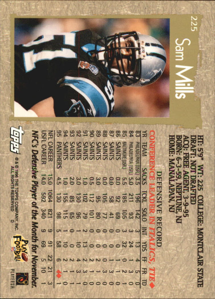 B0473- 1996 Topps Football Card #s 1-250 +Rookies -You Pick - 15+ FREE SHIP - Picture 395 of 439