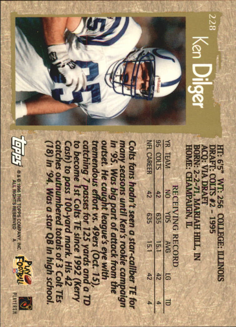 B0473- 1996 Topps Football Card #s 1-250 +Rookies -You Pick - 15+ FREE SHIP - Picture 401 of 439