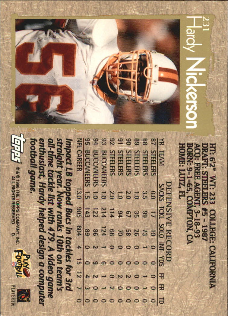 B0473- 1996 Topps Football Card #s 1-250 +Rookies -You Pick - 15+ FREE SHIP - Picture 405 of 439