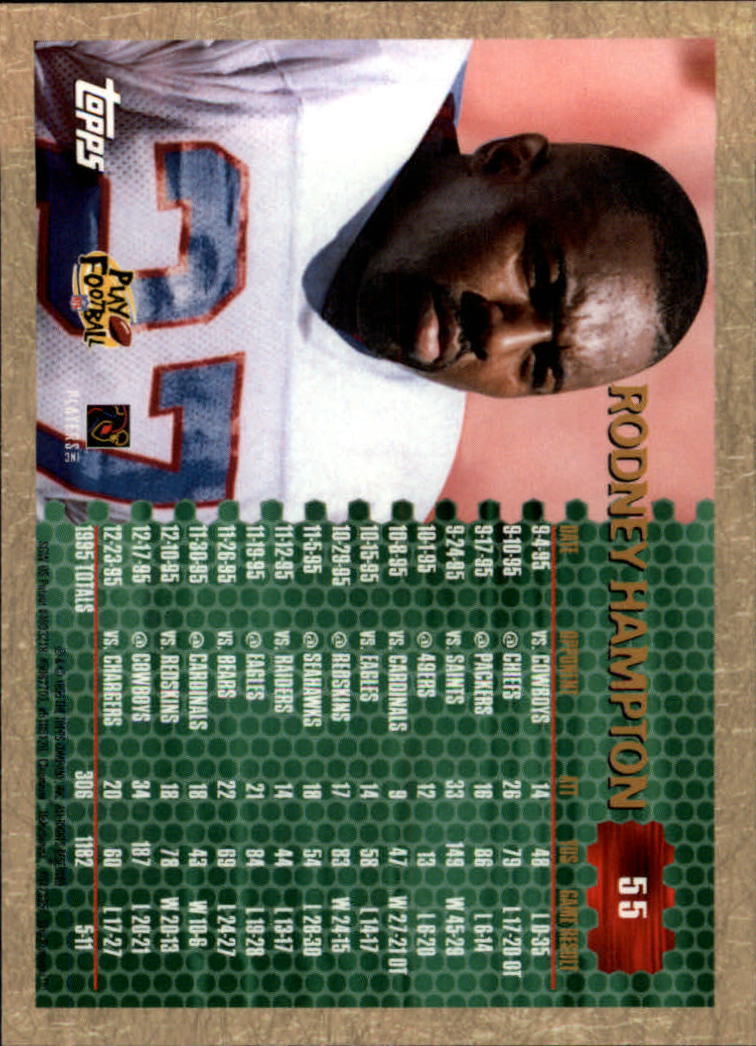 1996 Topps Chrome #55 Rodney Hampton TYC back image