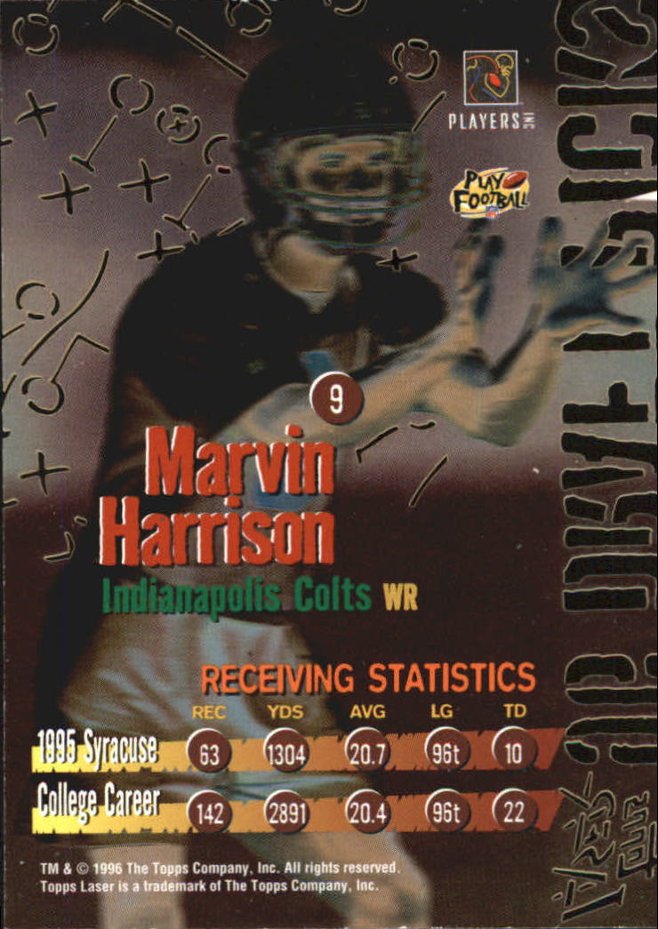 1996 Topps Laser Draft Picks #9 Marvin Harrison
