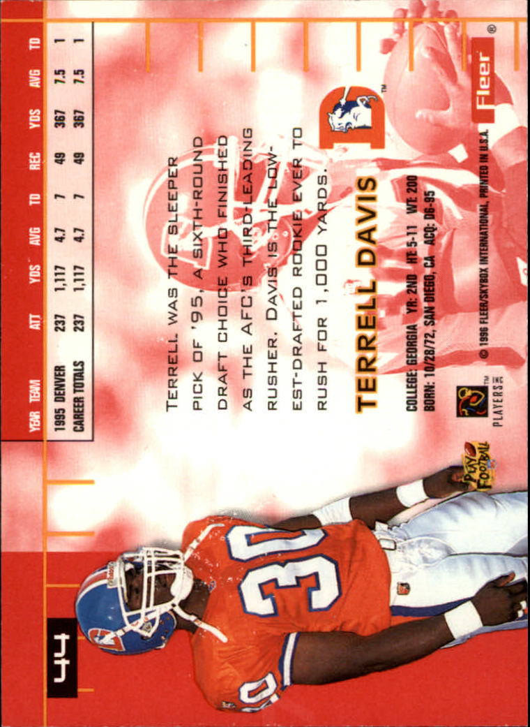 1996 Ultra #44 Terrell Davis back image