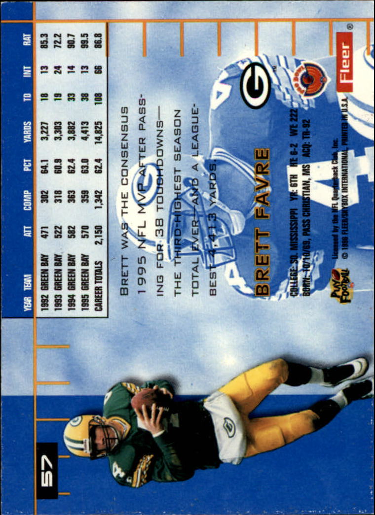 1996 Ultra #57 Brett Favre back image