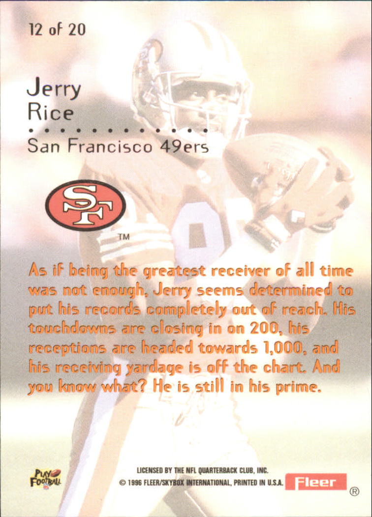 1996 Ultra Mr. Momentum #12 Jerry Rice back image