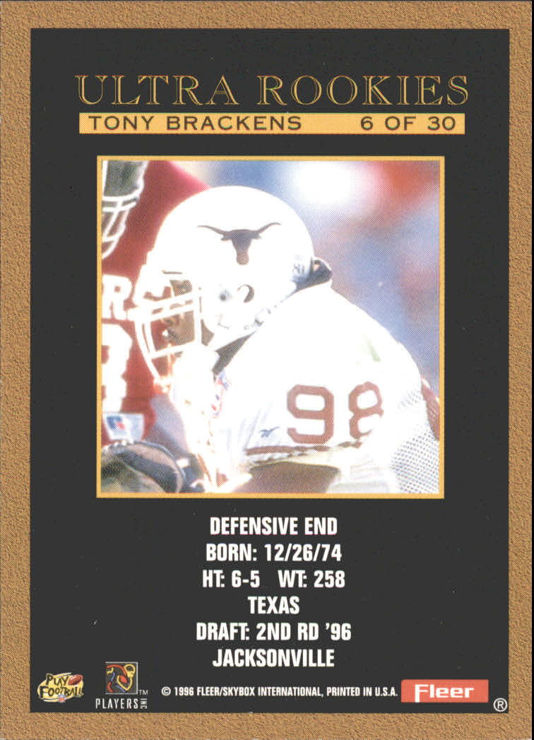 1996 Ultra (Fleer) Football "Insert" Cards - Picture 35 of 61