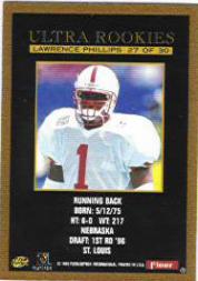 1996 Ultra (Fleer) Football "Insert" Cards - Picture 55 of 61