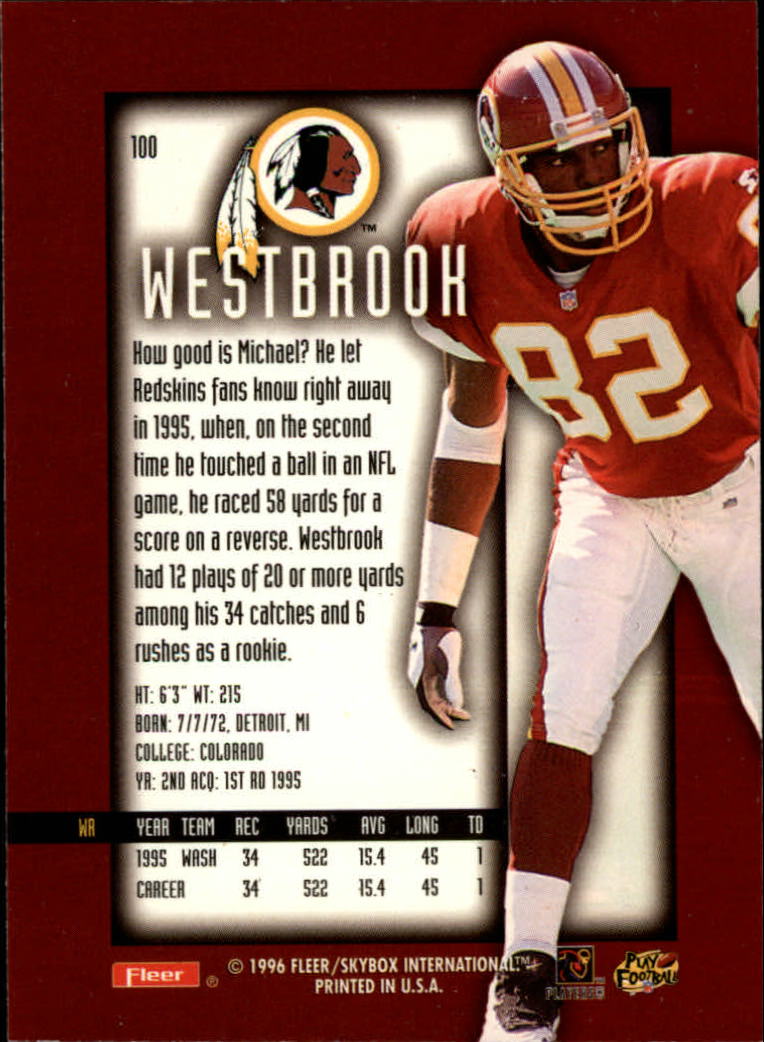 1996 Ultra Sensations #100 Michael Westbrook back image