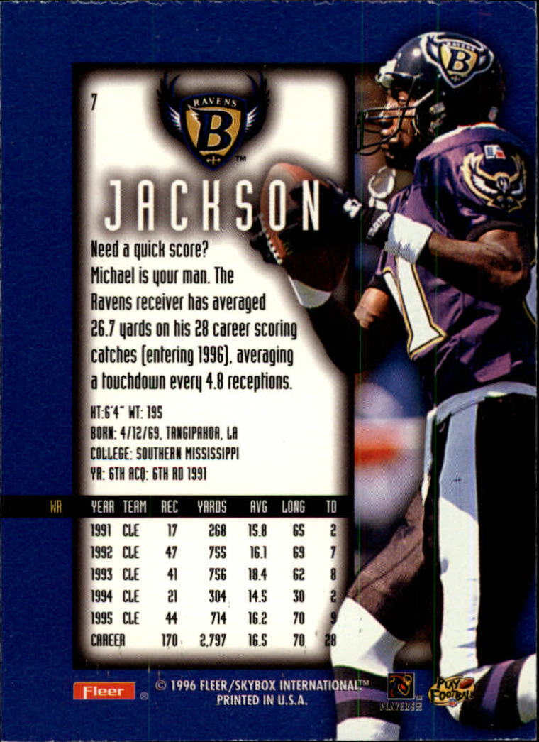 1996 Ultra Sensations (Fleer) Football "Blue" Parallel Cards - Picture 9 of 142