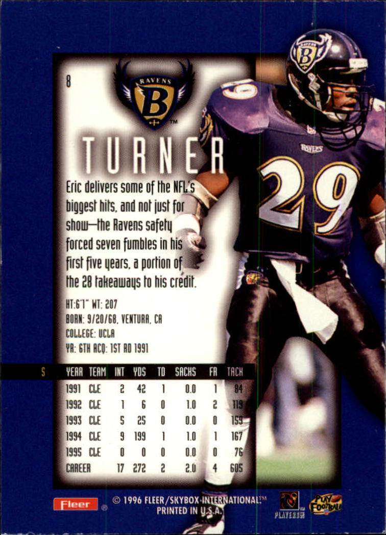 1996 Ultra Sensations (Fleer) Football "Blue" Parallel Cards - Picture 11 of 142