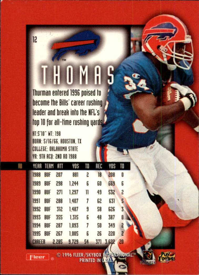 1996 Ultra Sensations (Fleer) Football "Blue" Parallel Cards - Picture 19 of 142