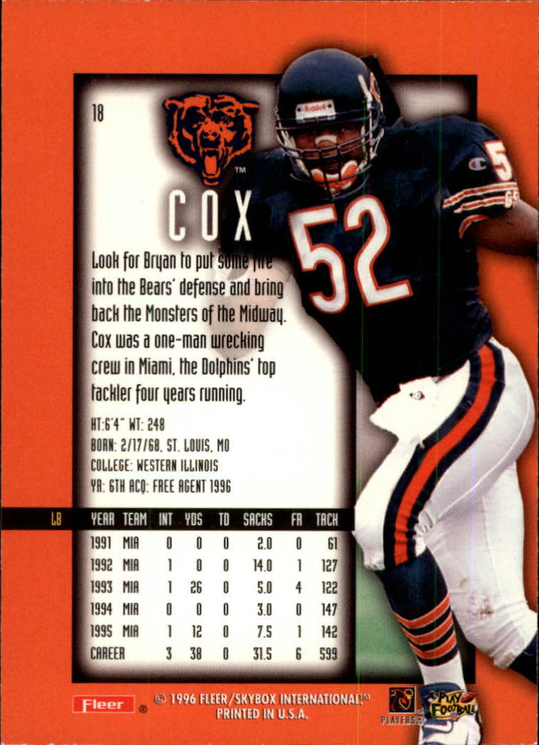 1996 Ultra Sensations (Fleer) Football "Blue" Parallel Cards - Picture 27 of 142