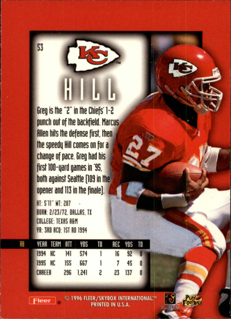 1996 Ultra Sensations (Fleer) Football "Blue" Parallel Cards - Picture 62 of 142