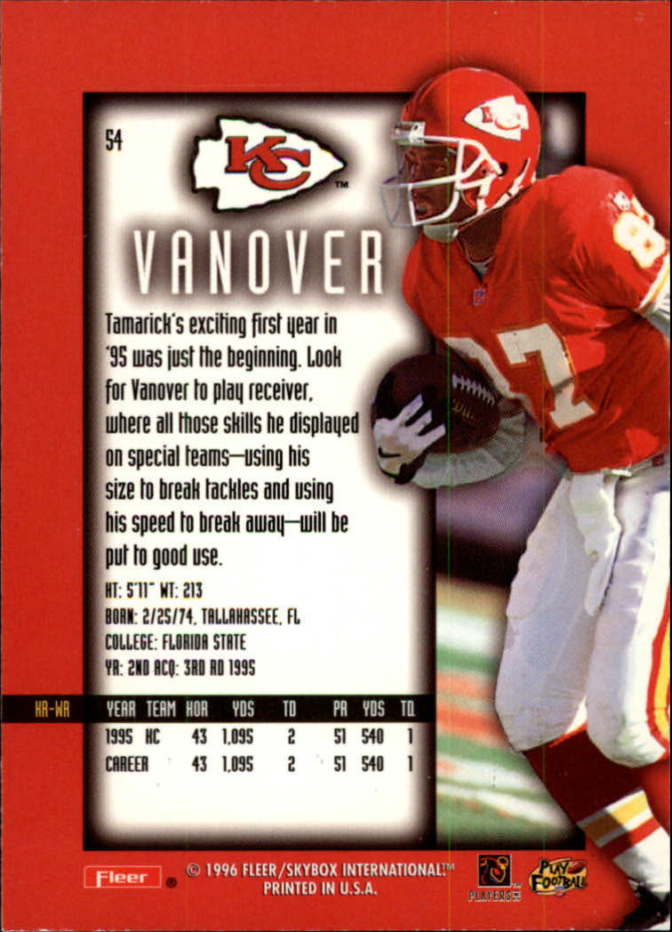 1996 Ultra Sensations (Fleer) Football "Blue" Parallel Cards - Picture 64 of 142