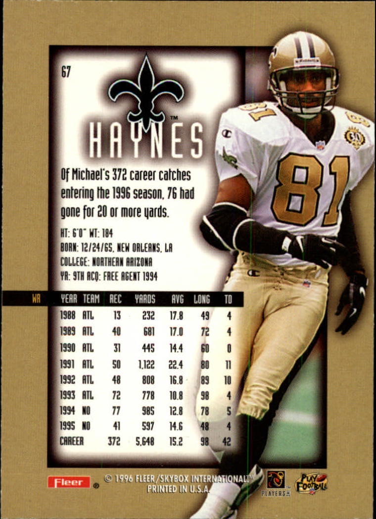 1996 Ultra Sensations (Fleer) Football "Blue" Parallel Cards - Picture 84 of 142