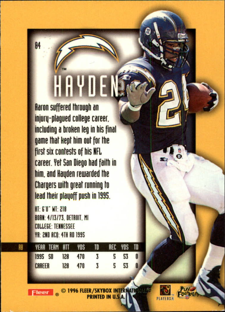 1996 Ultra Sensations (Fleer) Football "Blue" Parallel Cards - Picture 113 of 142