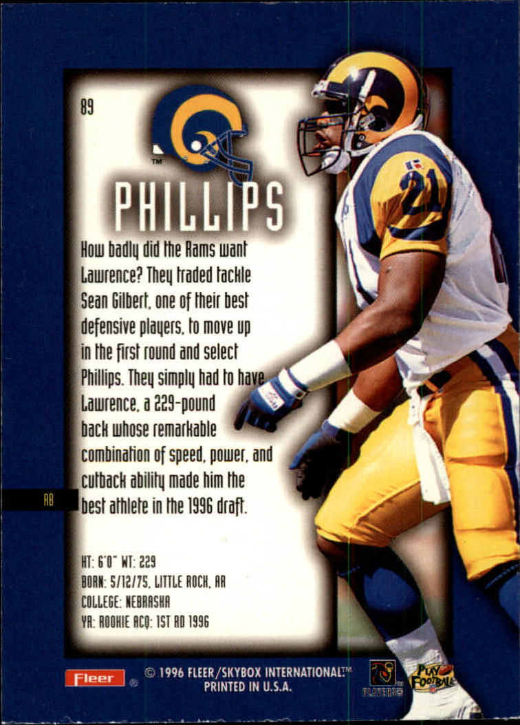 1996 Ultra Sensations (Fleer) Football "Blue" Parallel Cards - Picture 122 of 142
